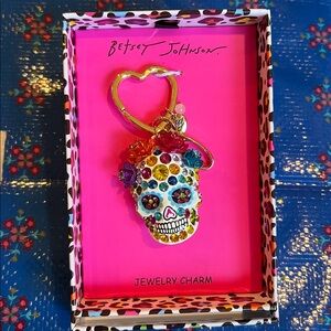 Betsey Johnson Multicolor Skull Keychain